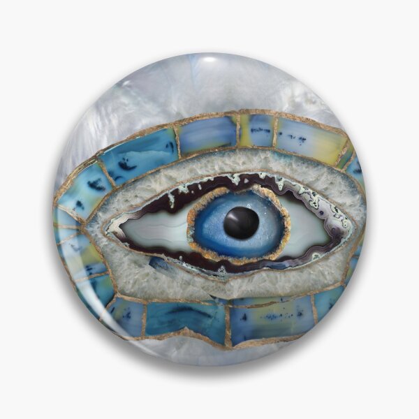 Item preview, Evil Eye Amulet Geodes and Crystals designed and sold by k9printart.