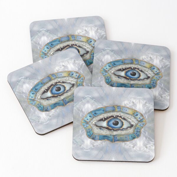 Item preview, Evil Eye Amulet Geodes and Crystals designed and sold by k9printart.