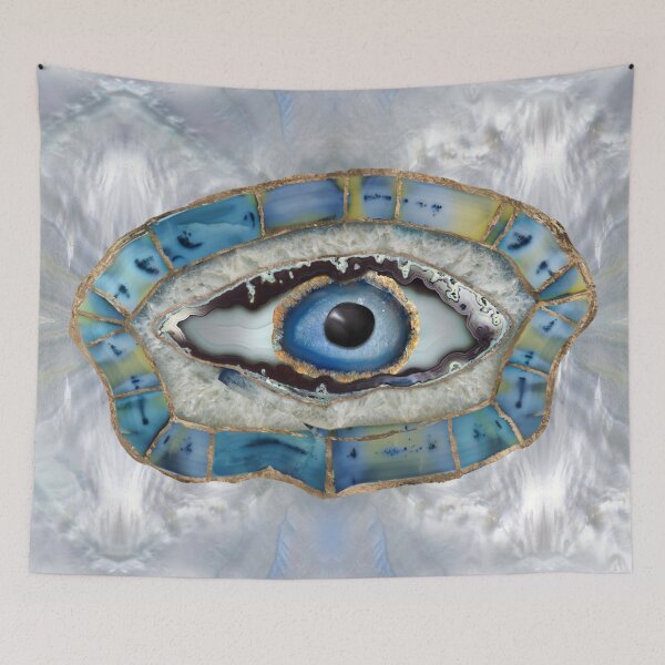 Item preview, Evil Eye Amulet Geodes and Crystals designed and sold by k9printart.