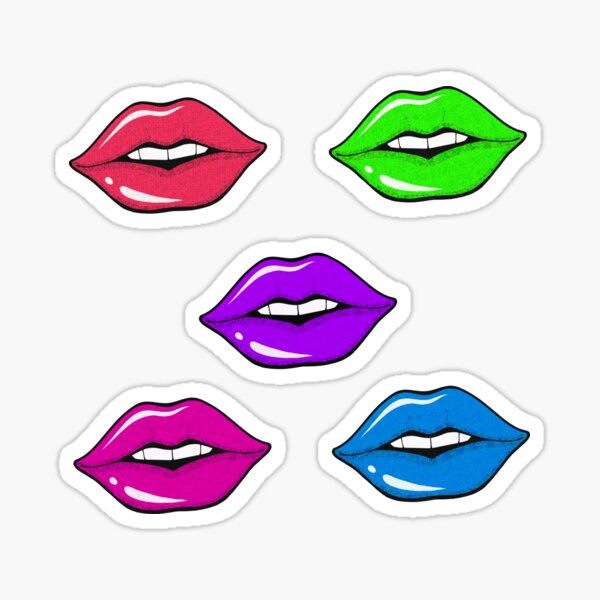 Sexy Lips Halftone Design Sticker Pack Sticker For Sale By Aredshirt Redbubble