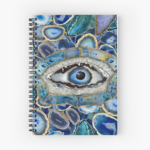 Item preview, Evil Eye Amulet Blue Geodes and Crystals designed and sold by k9printart.