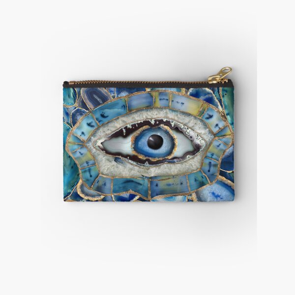 Item preview, Evil Eye Amulet Blue Geodes and Crystals designed and sold by k9printart.