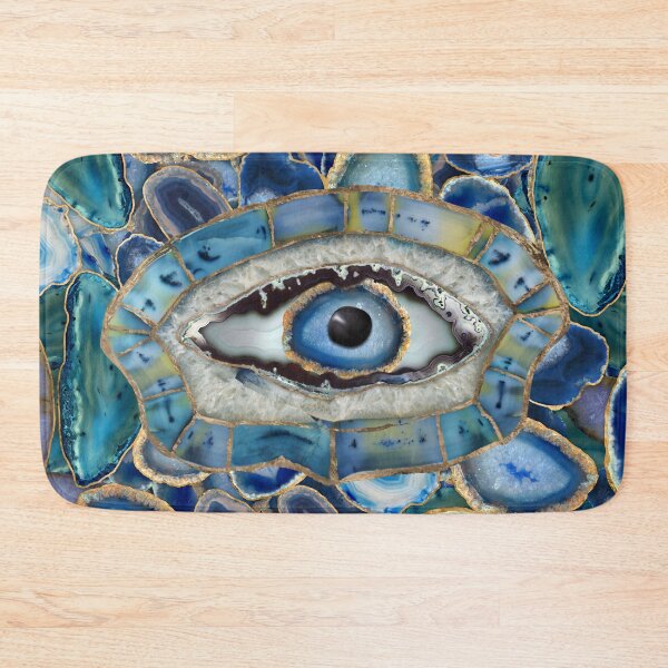 Item preview, Evil Eye Amulet Geodas y cristales azules designed and sold by k9printart.