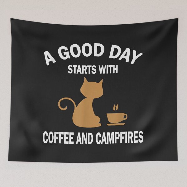 Item preview, Good Day Starts with Coffee and Cat Funny Coffee and Cat designed and sold by ambersomar.