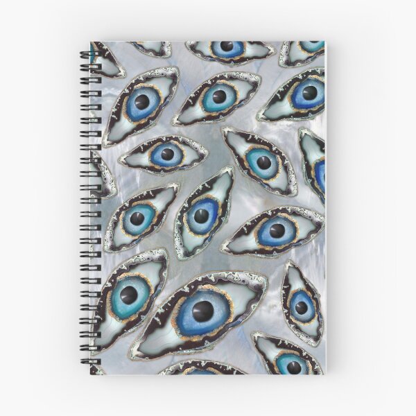 Item preview, Evil Eye Pattern Geodes and Crystals on pearl designed and sold by k9printart.
