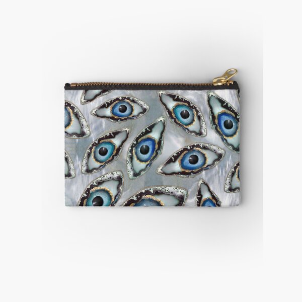 Item preview, Evil Eye Pattern Geodes and Crystals on pearl designed and sold by k9printart.