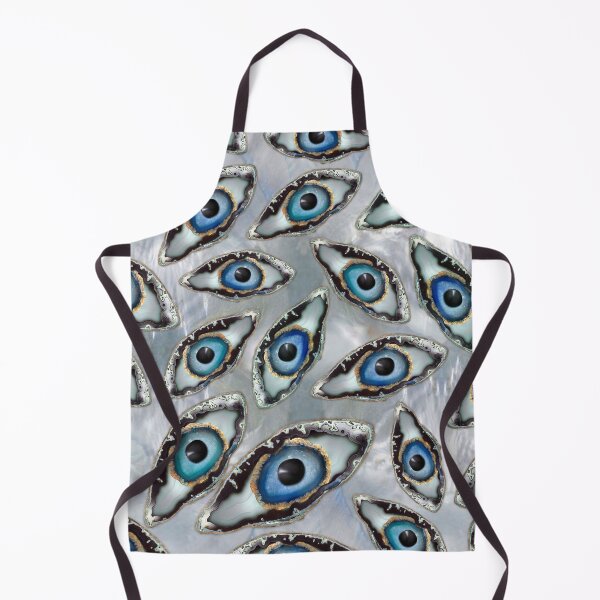 Item preview, Evil Eye Pattern Geodes and Crystals on pearl designed and sold by k9printart.