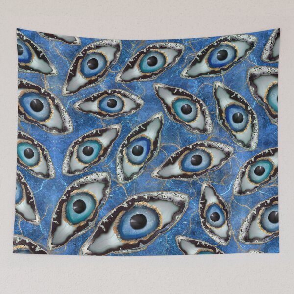 Item preview, Evil Eye Pattern Geodes and Crystals designed and sold by k9printart.