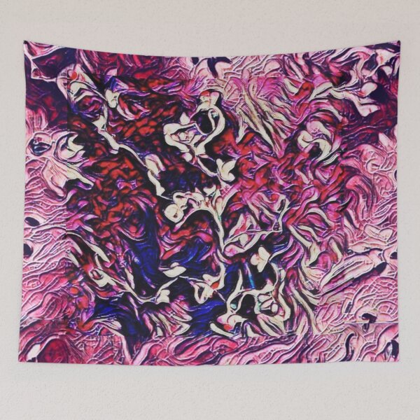 Item preview, raspberry sorbet, color trend year, abstract art, crimson, pink, blue, monochrome designed and sold by Maria Mihailova.