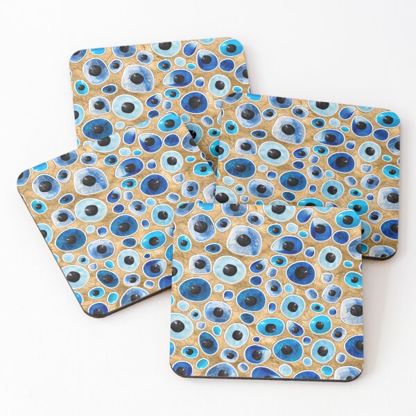 Item preview, Evil Eye Pattern Tumbled Stones on gold designed and sold by k9printart.