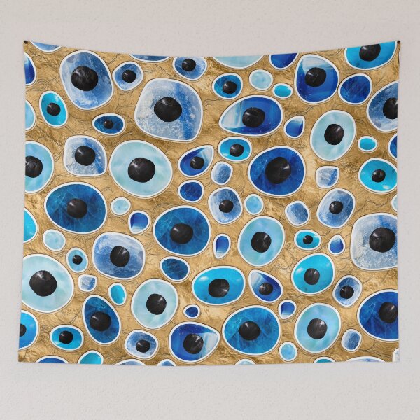 Item preview, Evil Eye Pattern Tumbled Stones on gold designed and sold by k9printart.