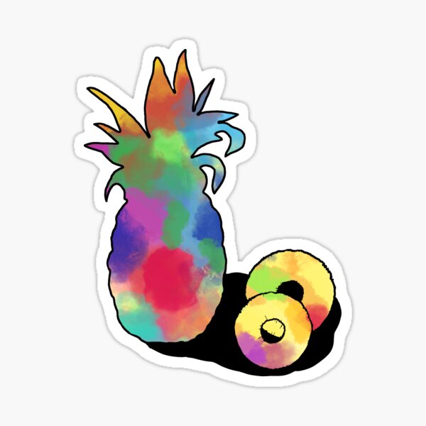 Psychedelic Pineapples, Rainbow Pineapples Sticker