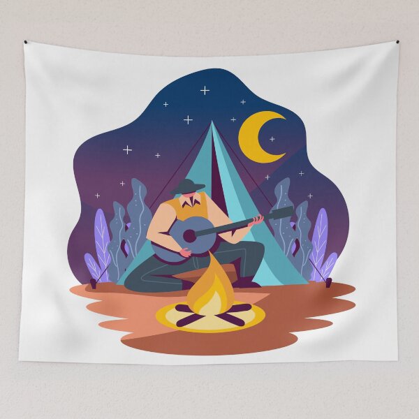 Item preview, Call me if you get lost - Music around campfire vector designed and sold by SLExpress.