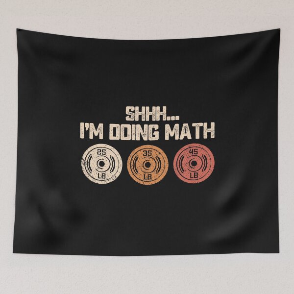 Item preview, Funny Math Gym Lover Shhh I'm Doing Math Weightlifting Humor Quote Weigth Disk Vintage  designed and sold by alenaz.