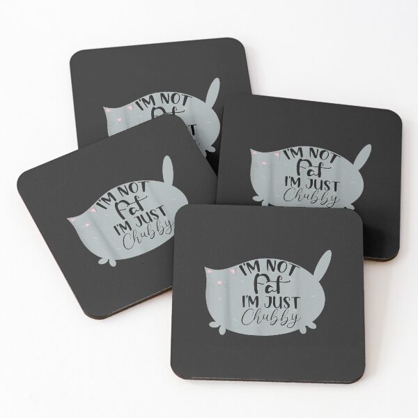 Item preview, I'm not fat, I,m just a chubby Funny kawaii kitty cats designed and sold by ambersomar.