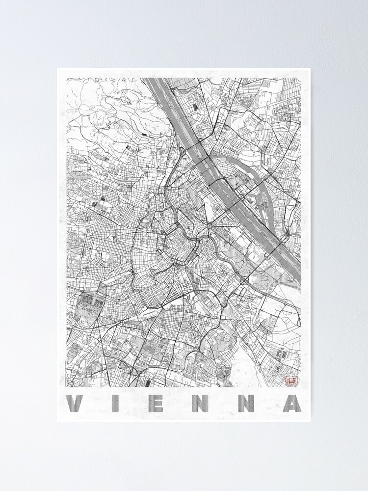 Alternate view of Vienna Map Line Poster