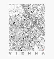 Vienna Map Line Photographic Print