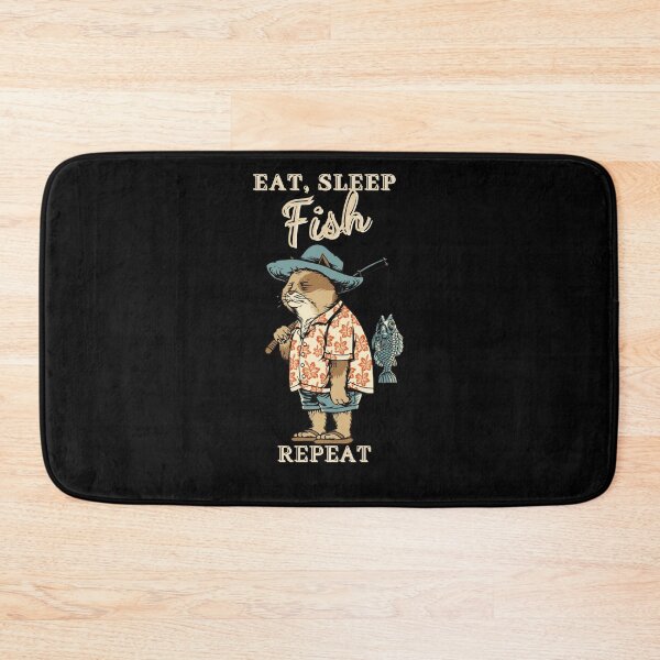 Item preview, Eat, Sleep, Fish, Repeat | Fishing Cat designed and sold by Jewelspride.