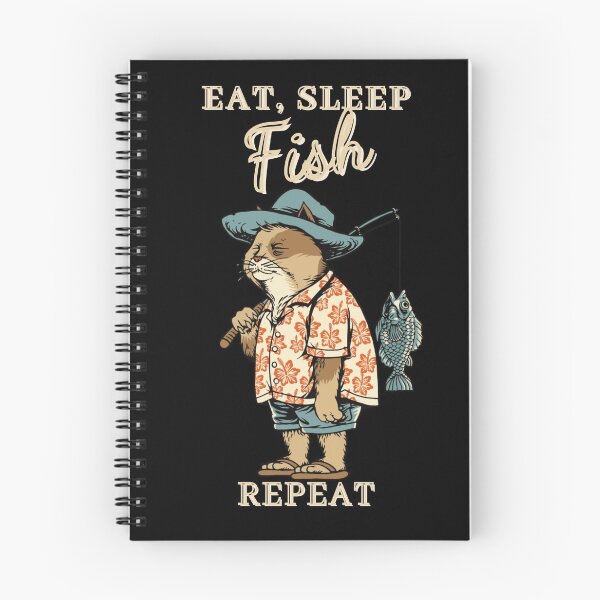 Item preview, Eat, Sleep, Fish, Repeat | Fishing Cat designed and sold by Jewelspride.