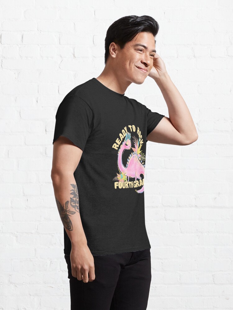 Discover 4th Grade Girl Dinosaur Pink Dino Back Classic T-Shirt
