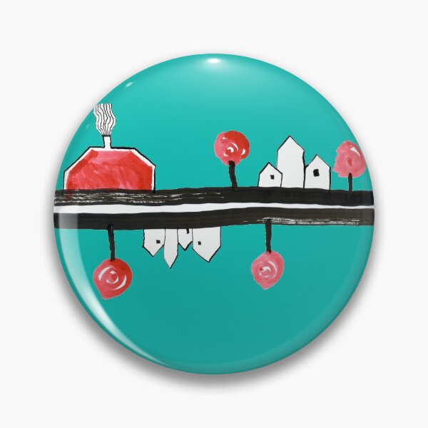Item preview, Little Village by the Road on Light Blue Board "Paper Drawings/Paintings"  designed and sold by Istvan Ocztos.
