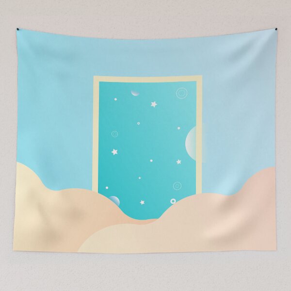 Item preview, Door to Sky Back at Beach Minimalist Illustration by Miraidesigns designed and sold by miraidesigns.