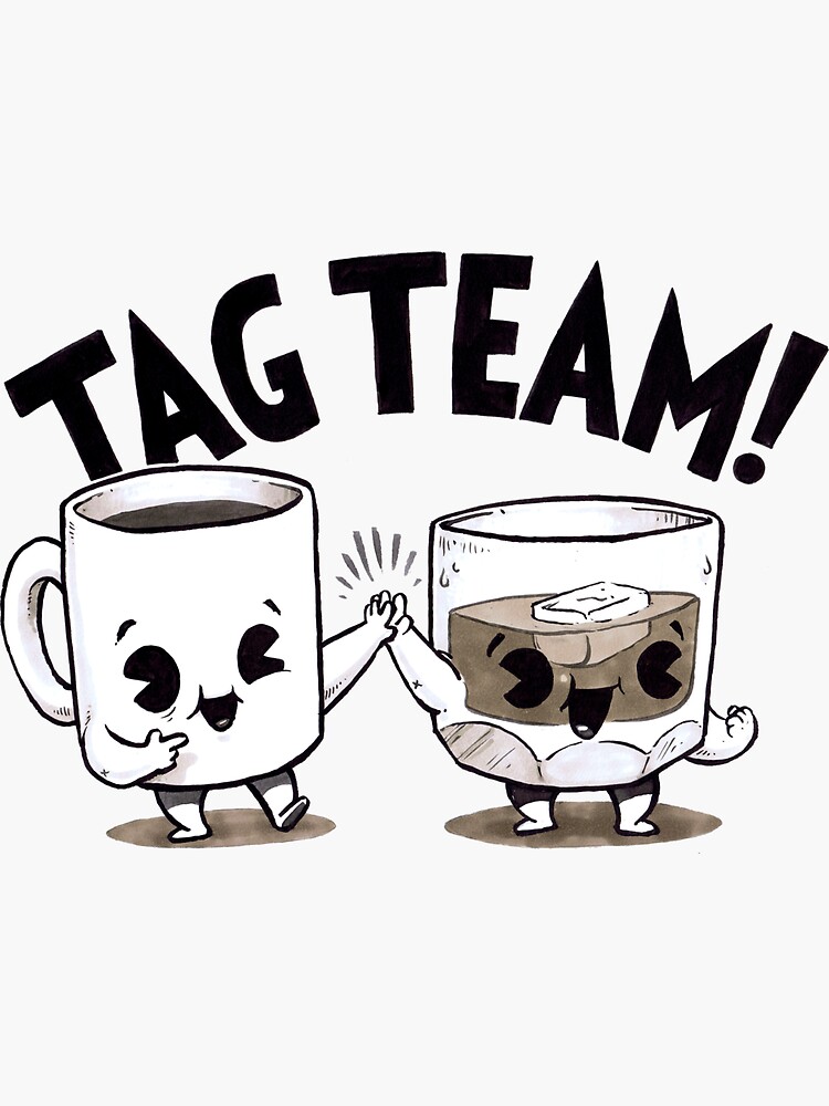 "Tag Team!" Sticker by briancookart Redbubble