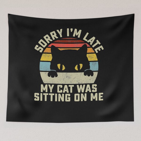 Item preview, Lo siento, llego tarde, mi gato estaba sentado sobre mí designed and sold by rolandastroik.