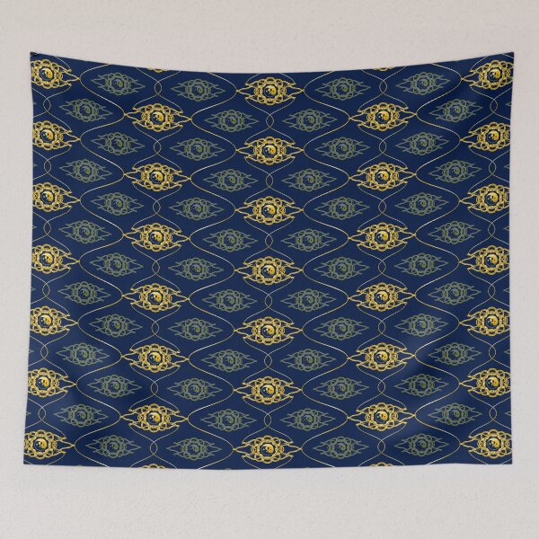 Item preview, Katy Perry Never Really Over Gold Batik Pattern Blue Background 2 designed and sold by cryaboutitnow.