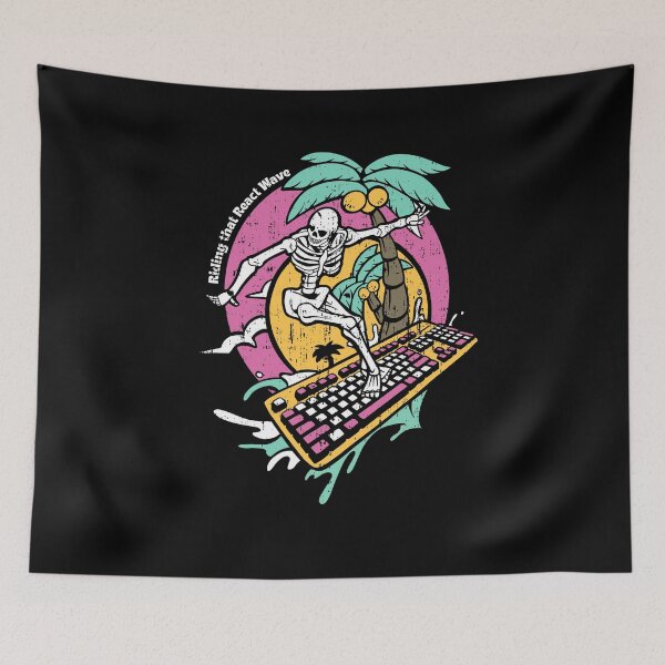 Item preview, RGB Keyboard Hawaii Surfer Gamers Skeleton PC designed and sold by Luxara1.