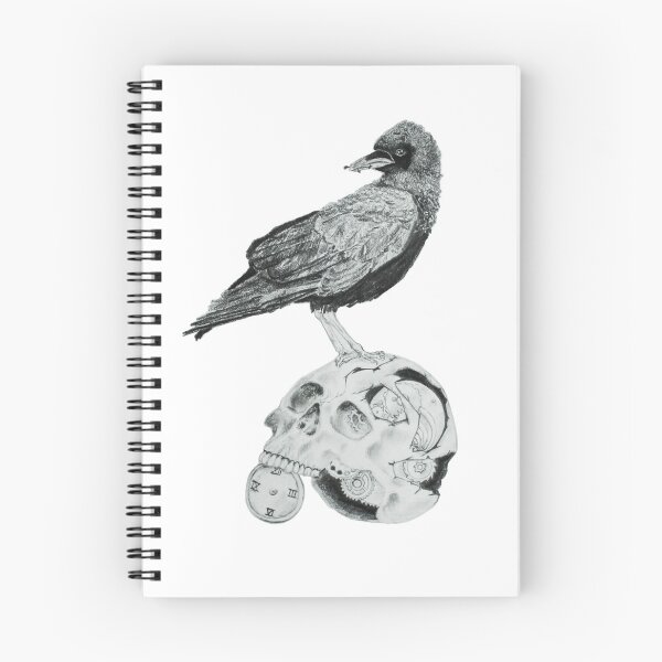 Item preview, Raven stands on a skull with a clock and gears designed and sold by DaringIdentity.