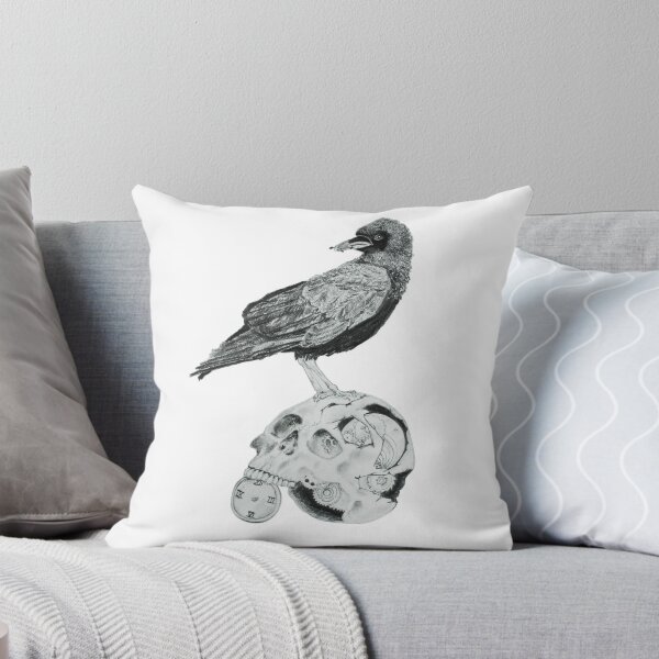 Item preview, Raven stands on a skull with a clock and gears designed and sold by DaringIdentity.
