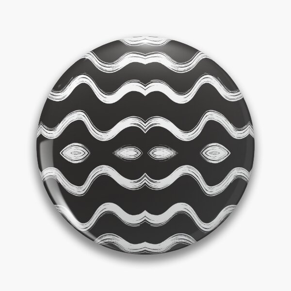 Item preview, Black and White Wave Drawing Funky Abstract Pattern designed and sold by bubblyshades.