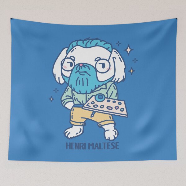 Item preview, Henri Maltese Funny Artist Animal pun designed and sold by SPIRIMAL.