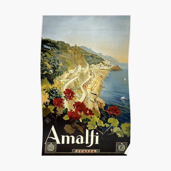 Amalfi Italy Italia Vintage Poster Restored Poster