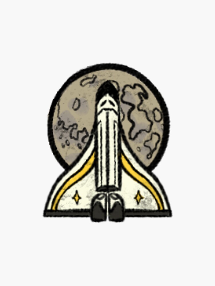 Thumbnail 3 of 3, Sticker, Ellie's rocket Pin designed and sold by Vadu.