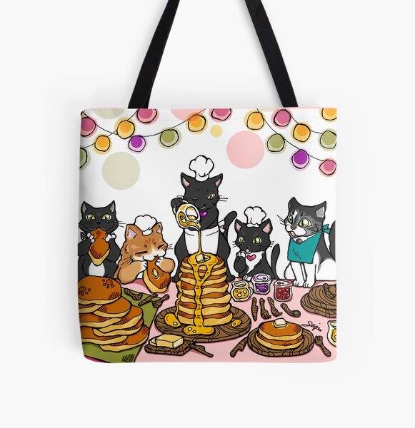 Pancake Cat - Modeled after my cats, family love, party, Pancake for you! All Over Print Tote Bag
