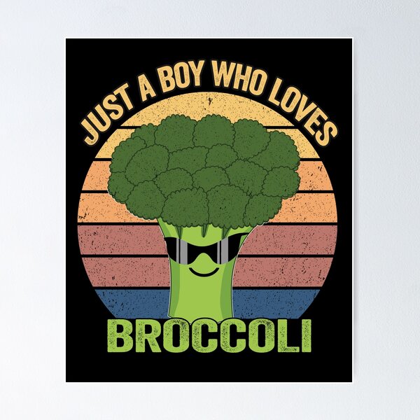 Item preview, Just a Boy Who Loves Broccoli Funny Vintage Broccoli Gift designed and sold by SaliDesigner.
