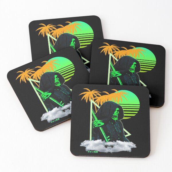 Item preview, Neon Grim Reaper Vaporwave Synthwave designed and sold by ShirtVibes.