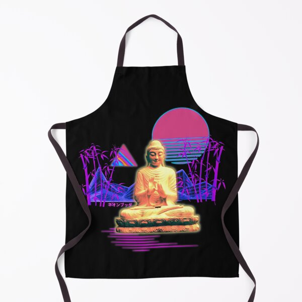 Item preview, Neon Buddha Vaporwave Synthwave Zen Temple designed and sold by ShirtVibes.