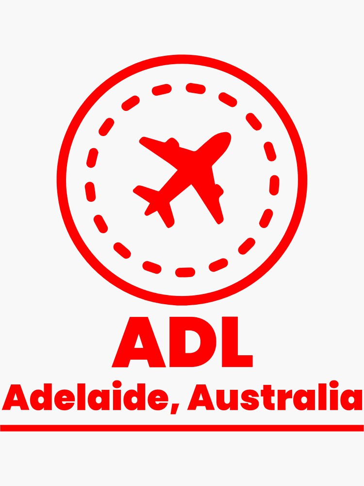 "Destination Adelaide Airport Code ADL" Sticker for Sale by HolidayTees