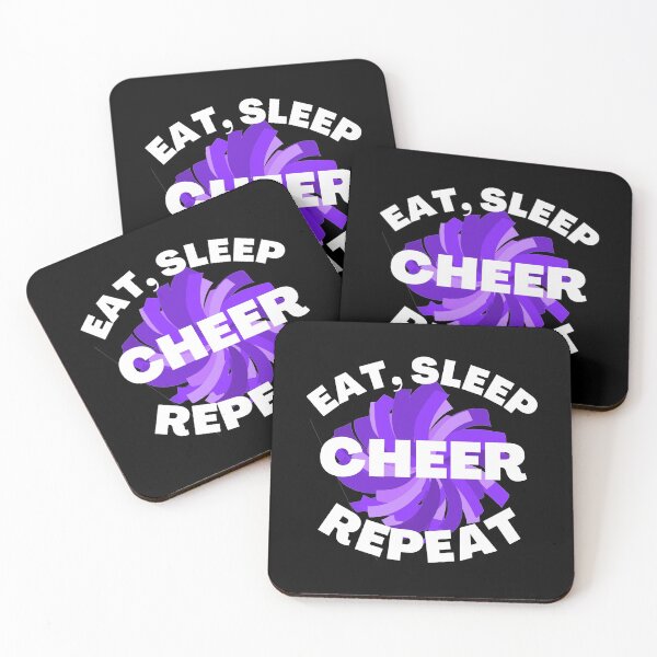 Item preview, Eat, sleep, cheer, repeat, cheerleading  designed and sold by 1DaisyChainLane.