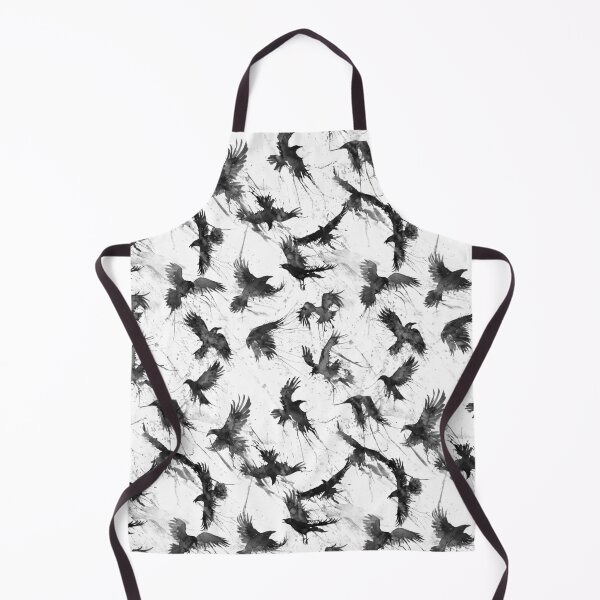 Item preview, Crows in watercolor on white sky, ravens designed and sold by Rebecca Reck Art.