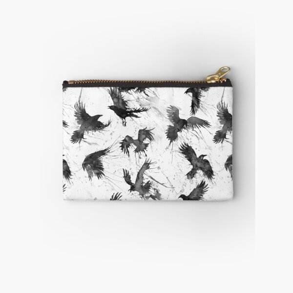Item preview, Crows in watercolor on white sky, ravens designed and sold by Rebecca Reck Art.