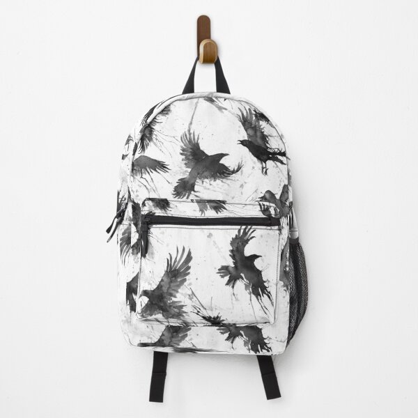 Item preview, Crows in watercolor on white sky, ravens designed and sold by Rebecca Reck Art.