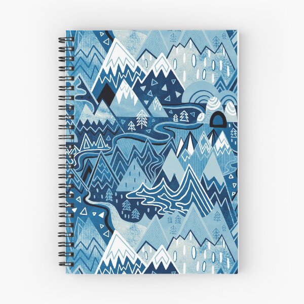 Item preview, Maximalist Mountain Maze - Winter Blues designed and sold by TigaTiga.