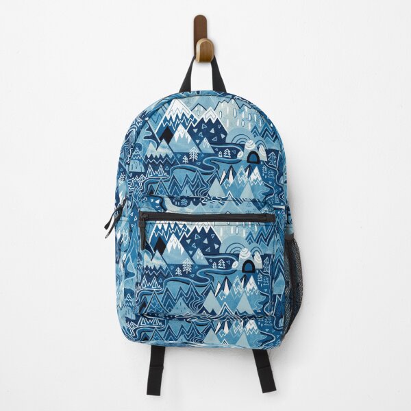 Item preview, Maximalist Mountain Maze - Winter Blues designed and sold by TigaTiga.