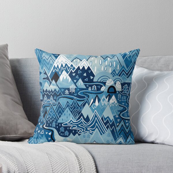 Item preview, Maximalist Mountain Maze - Winter Blues designed and sold by TigaTiga.