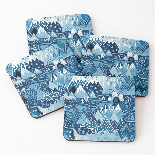 Item preview, Maximalist Mountain Maze - Winter Blues designed and sold by TigaTiga.