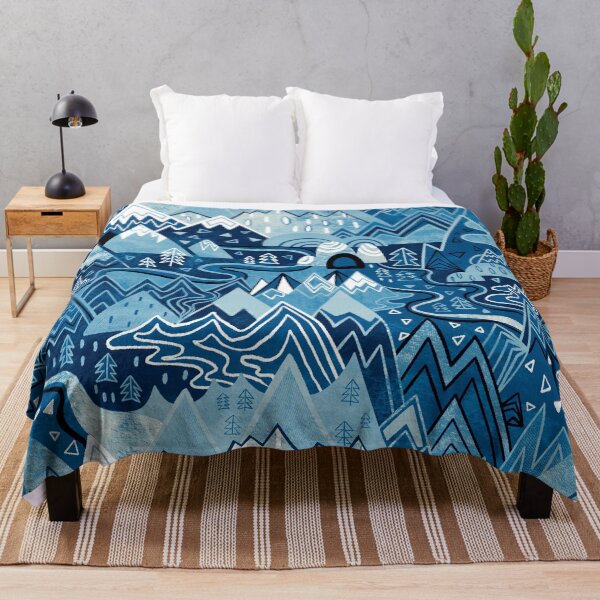 Item preview, Maximalist Mountain Maze - Winter Blues designed and sold by TigaTiga.